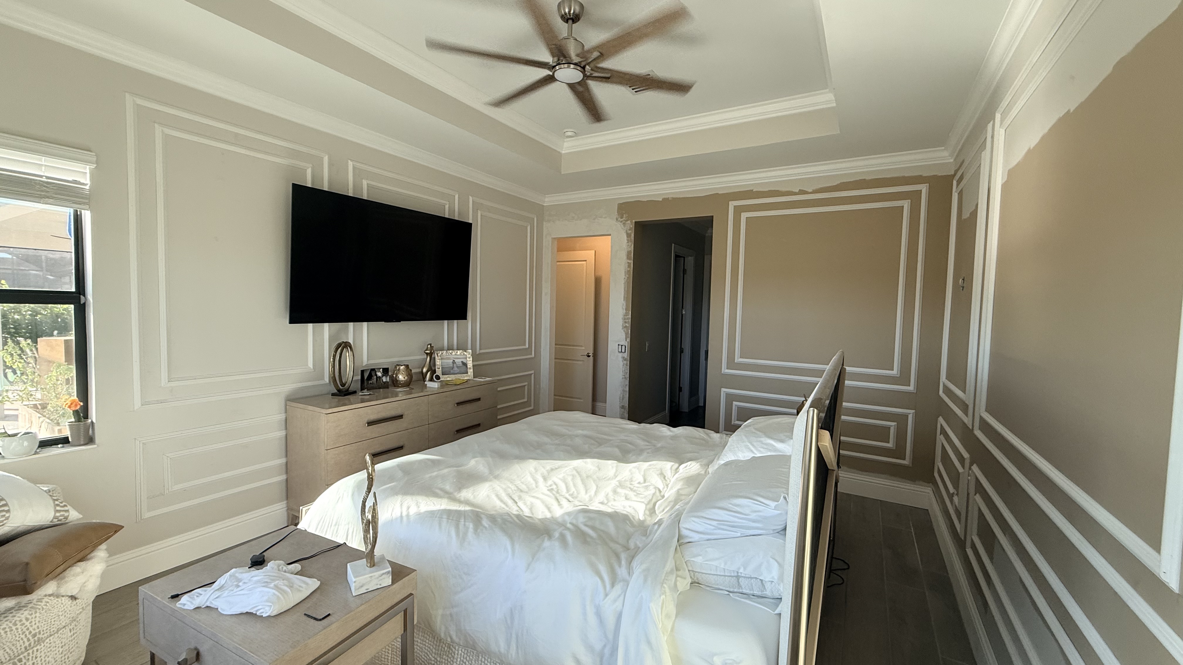 Built-in entertainment system with premium finishes